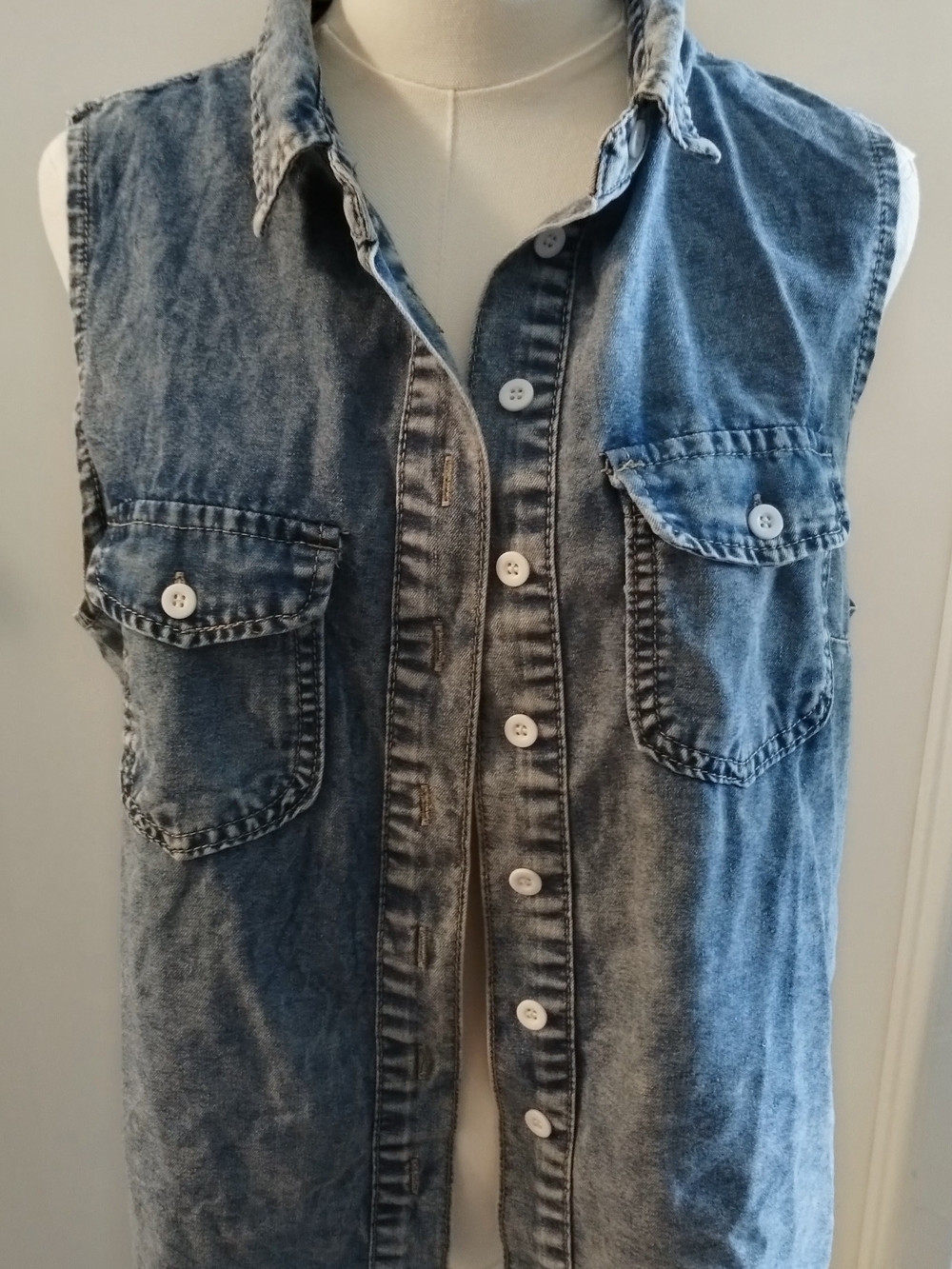 Shein Light Blue Denim Top